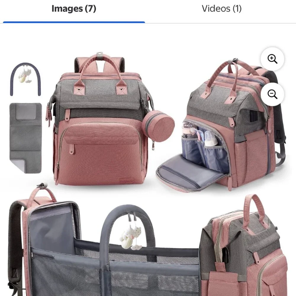 🎒 Dikaslon Waterproof Diaper Bag Backpack – Travel Baby Bag w/ Changing Pad